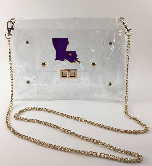 HEART OF LOUISIANA CLEAR PURSE