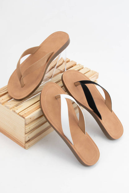 BASIC THONG SLIDE: NUDE TAN