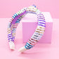 Rainbow Confetti Sequin Knot Headband: White