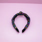 Rainbow Confetti Sequin Knot Headband: White