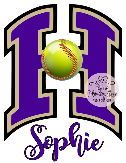 HAHNVILLE SOFTBALL GARDEN FLAG