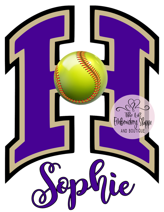 HAHNVILLE SOFTBALL GARDEN FLAG