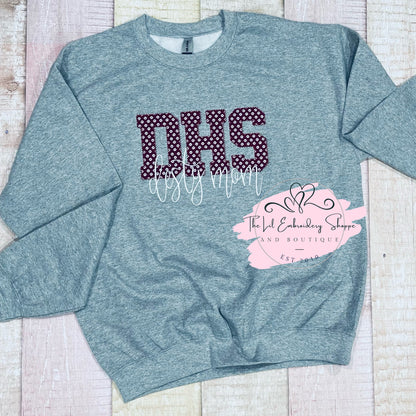 DHS {applique} your team SWEATSHIRT