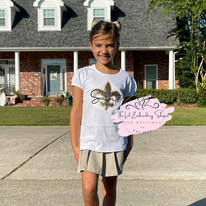 SAINTS FLEUR-DE-LIS {sequin applique} SHIRT