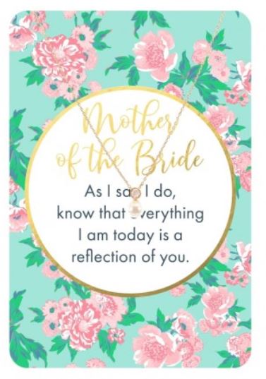 GOLD PEARL MOTHER OF THE BRIDE NECKLACE CARD