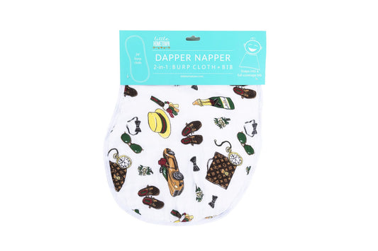 2-in-1 Burp Cloth and Bib: Dapper Napper