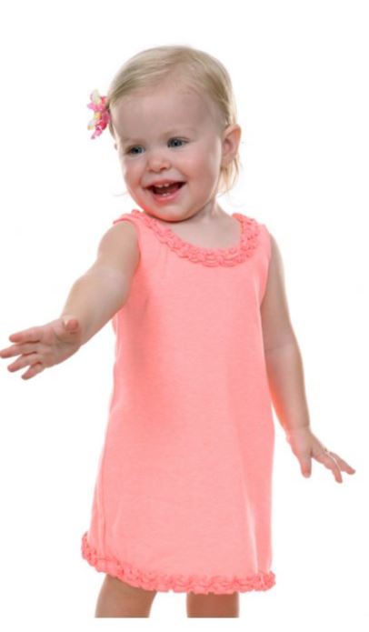 LETTUCE EDGE RUFFLES SLEEVELESS DRESS