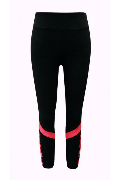 PINK CRISS-CROSS LEGGINGS