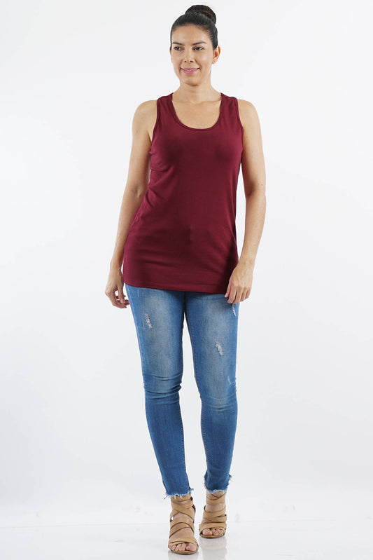 RACER BACK TANK - BURGUNDY