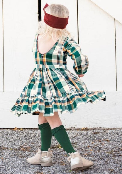 WINDSOR PLAID RUFFLE DRESS