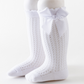 Baby Solid Bowknot Breathable Middle Socks