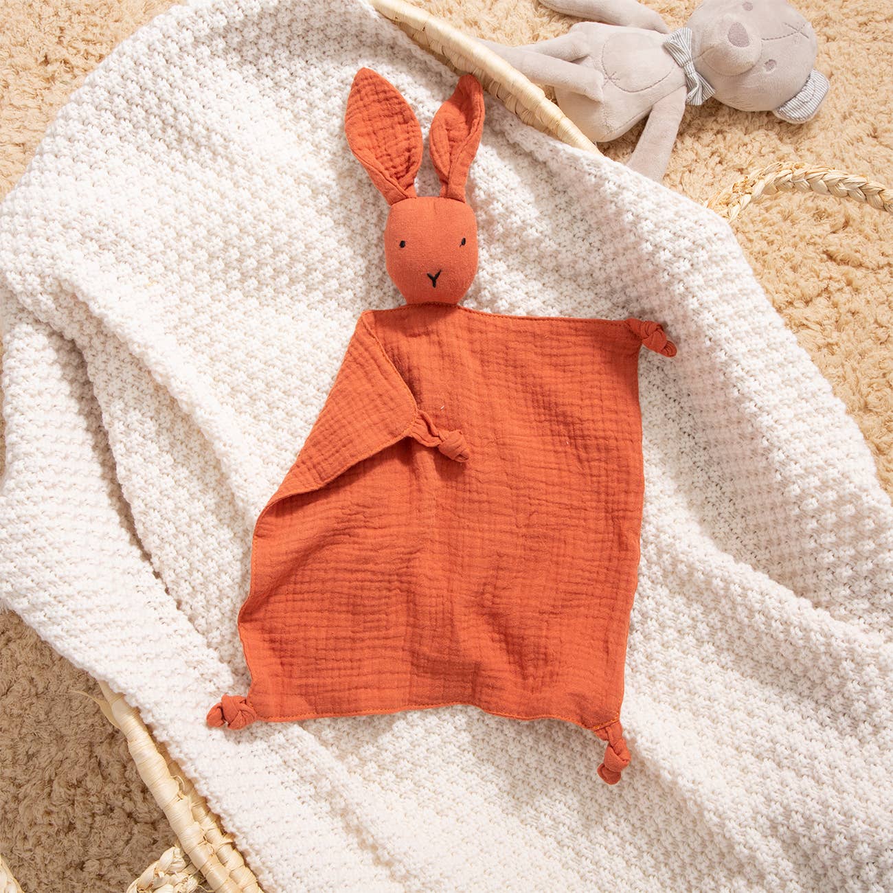 RABBIT MUSLIN COTTON LOVIE - RED – The Lil Embroidery Shoppe, LLC