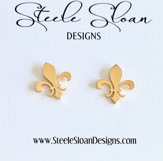 FLEUR DE LIS STUD EARRINGS