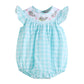 Gingham Whale Smocked Flutter Bubble