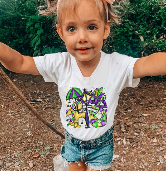 Mardi Gras Collage Toddler Tee