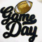 GAME DAY FOOTBALL CHENILLE/SEQUIN PATCH - BLACK