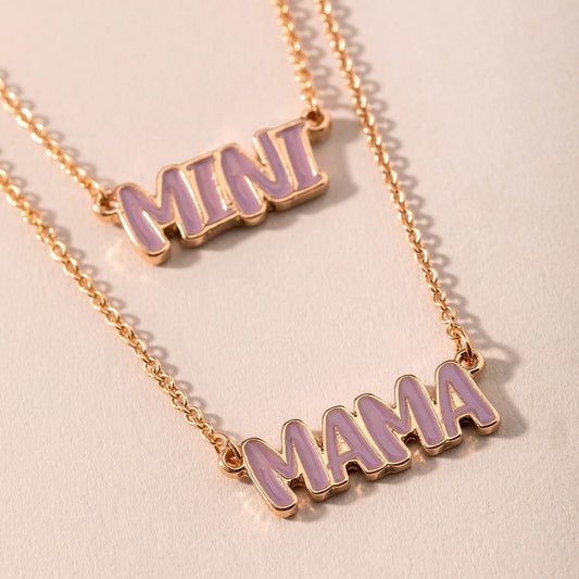 MAMA and MINI Pendant Necklace Set