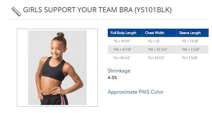 BOXERCRAFT "SUPPORT YOUR TEAM" SPORTS BRA