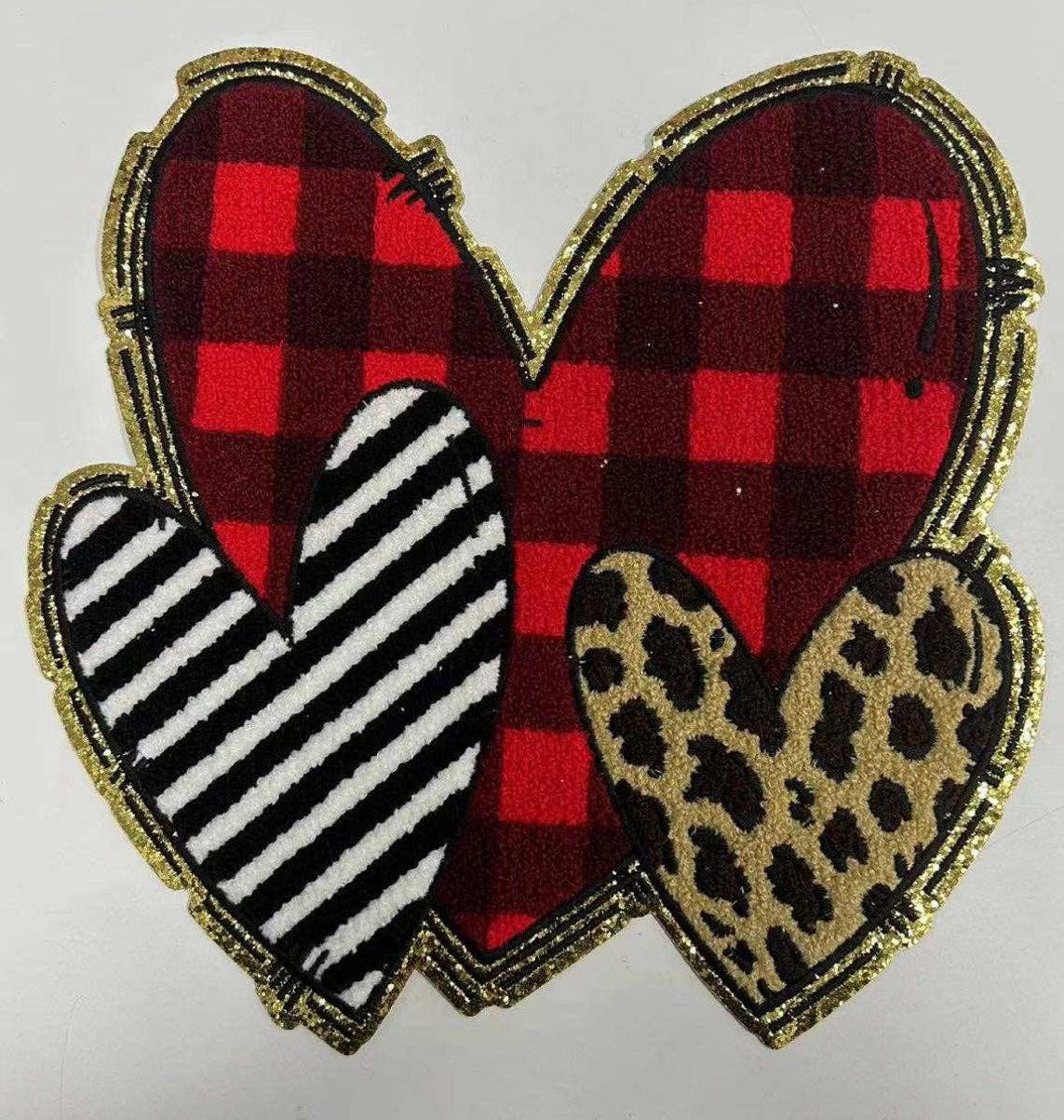 VALENTINE'S HEART CHENILLE PATCH