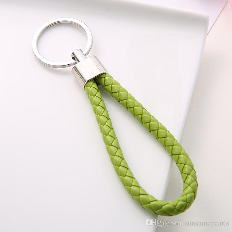 BRAIDED LEATHER KEYCHAIN