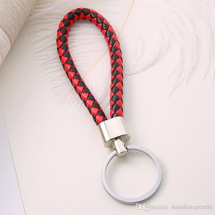 BRAIDED LEATHER KEYCHAIN