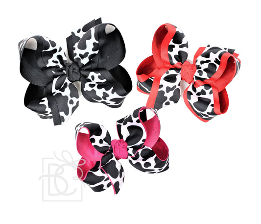 LAYERED COW BOW ON CLIP