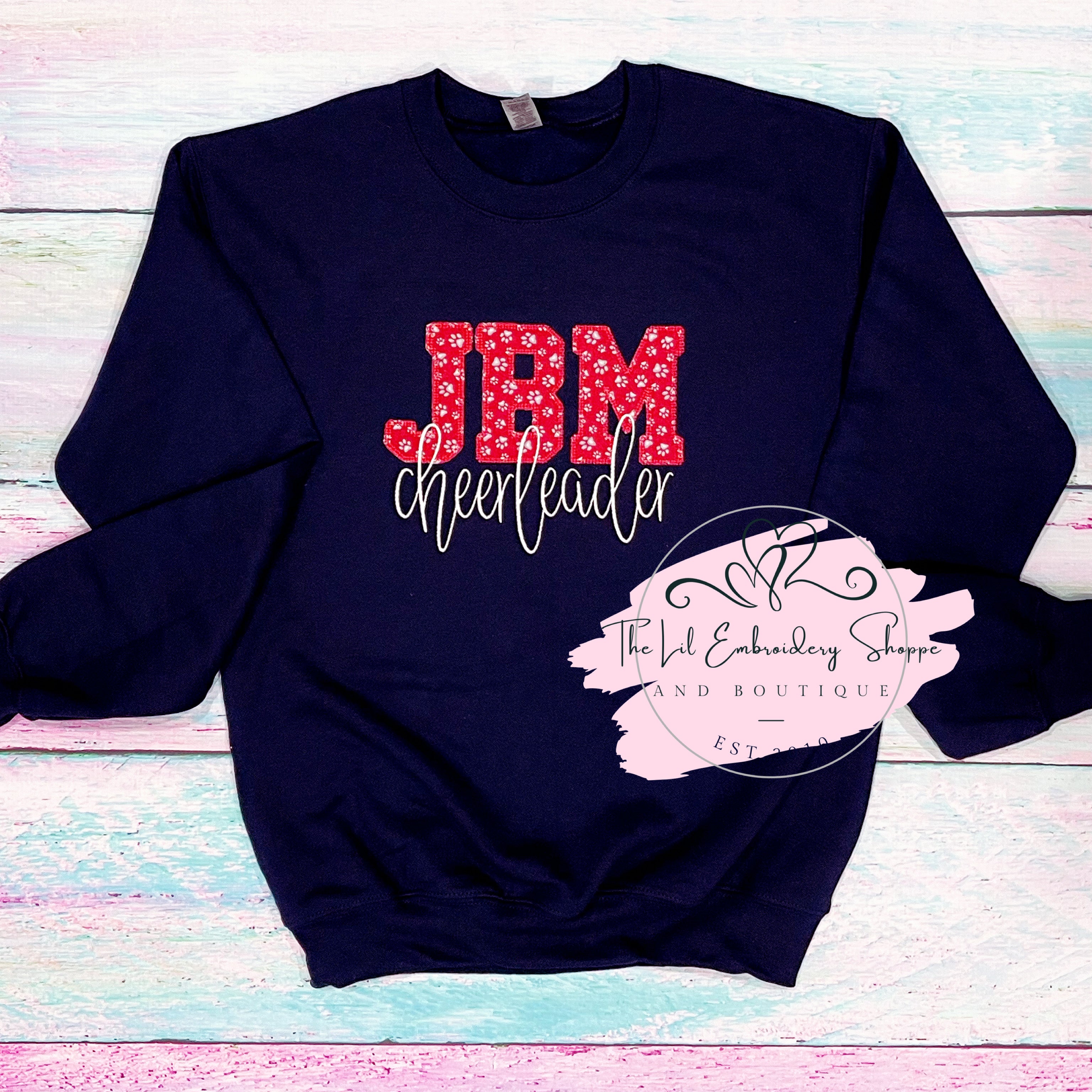 JBM applique CHEERLEADER SWEATSHIRT