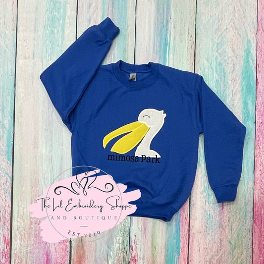 MIMOSA PARK PELICAN HEAD {APPLIQUE} SWEATSHIRT