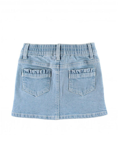 RUFFLE DENIM SKIRT